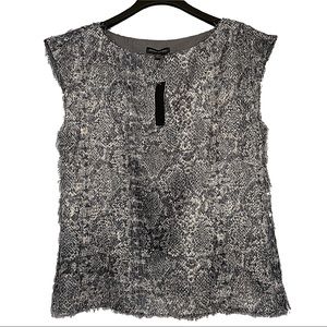 Banana Republic Eyelash Top Animal Print Size M